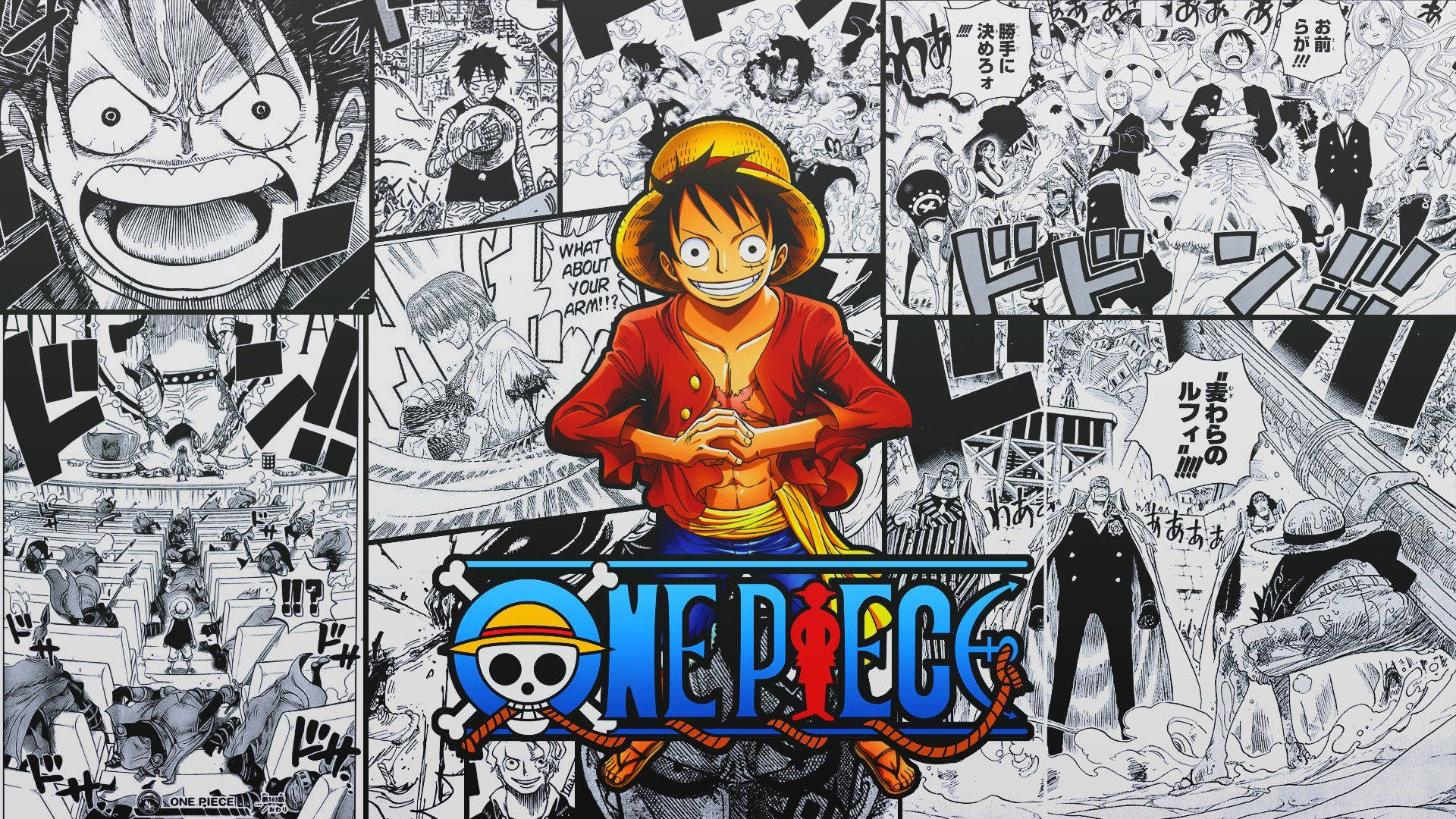 One Piece Luffy Manga-paneeli Taustakuvat