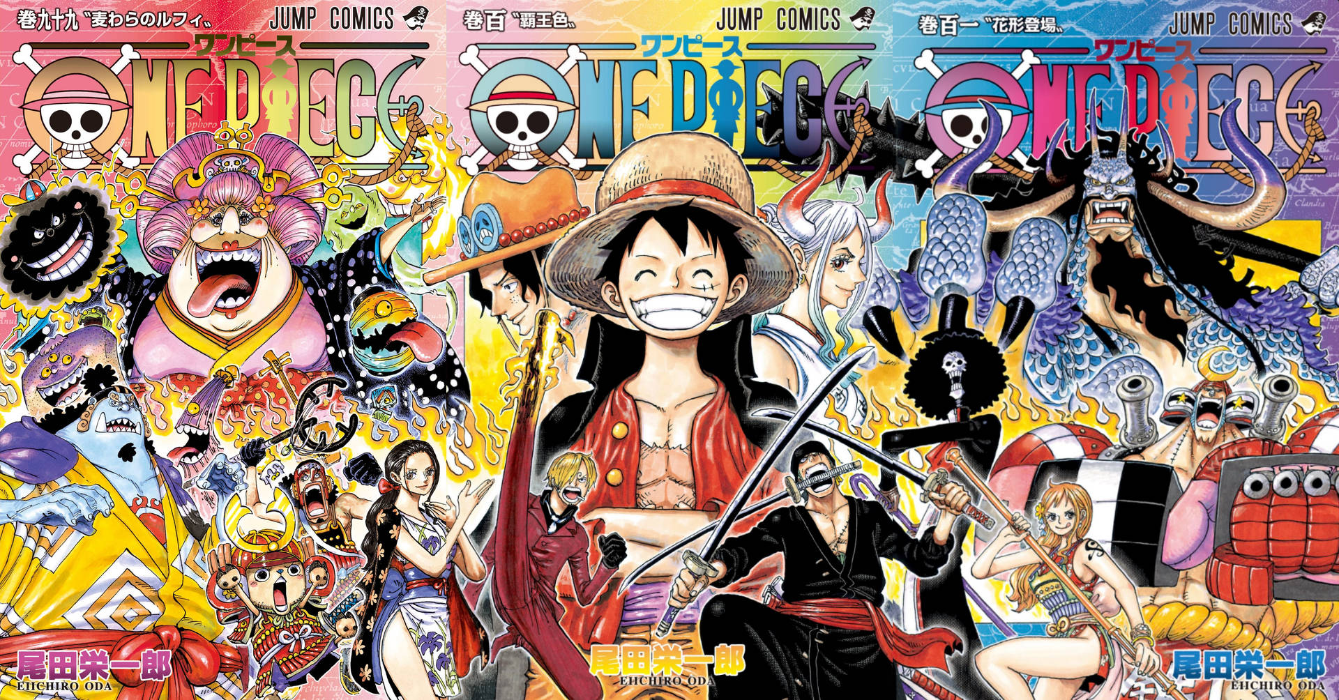 One Piece Manga-kansien kollaasi Taustakuvat