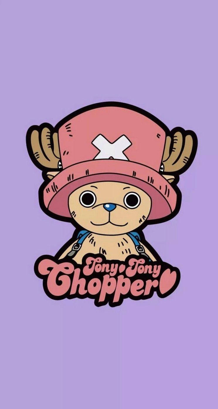 One Piece-puhelimen Chopper violetilla taustalla Taustakuvat