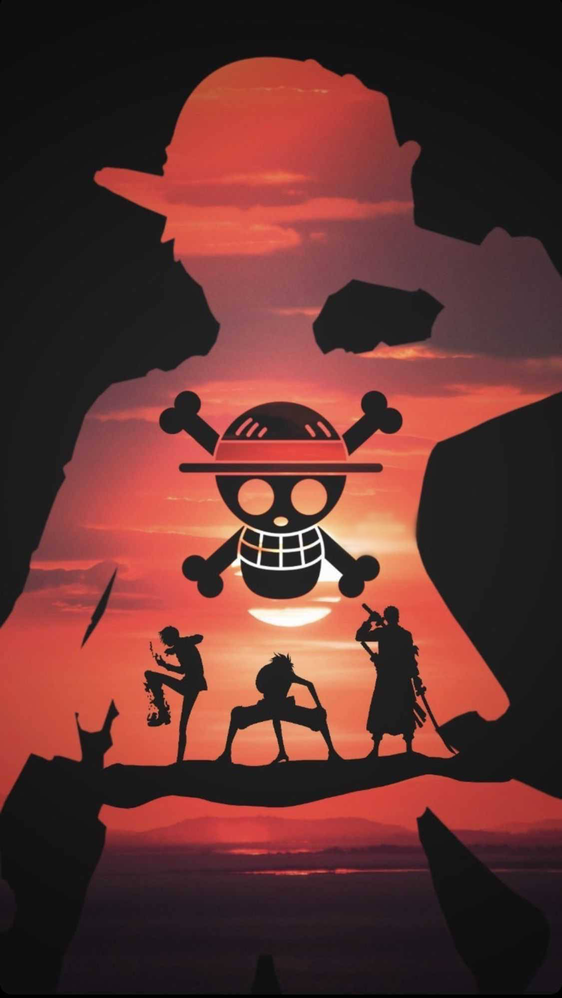 One Piece Siluetti iPhone Taustakuvat