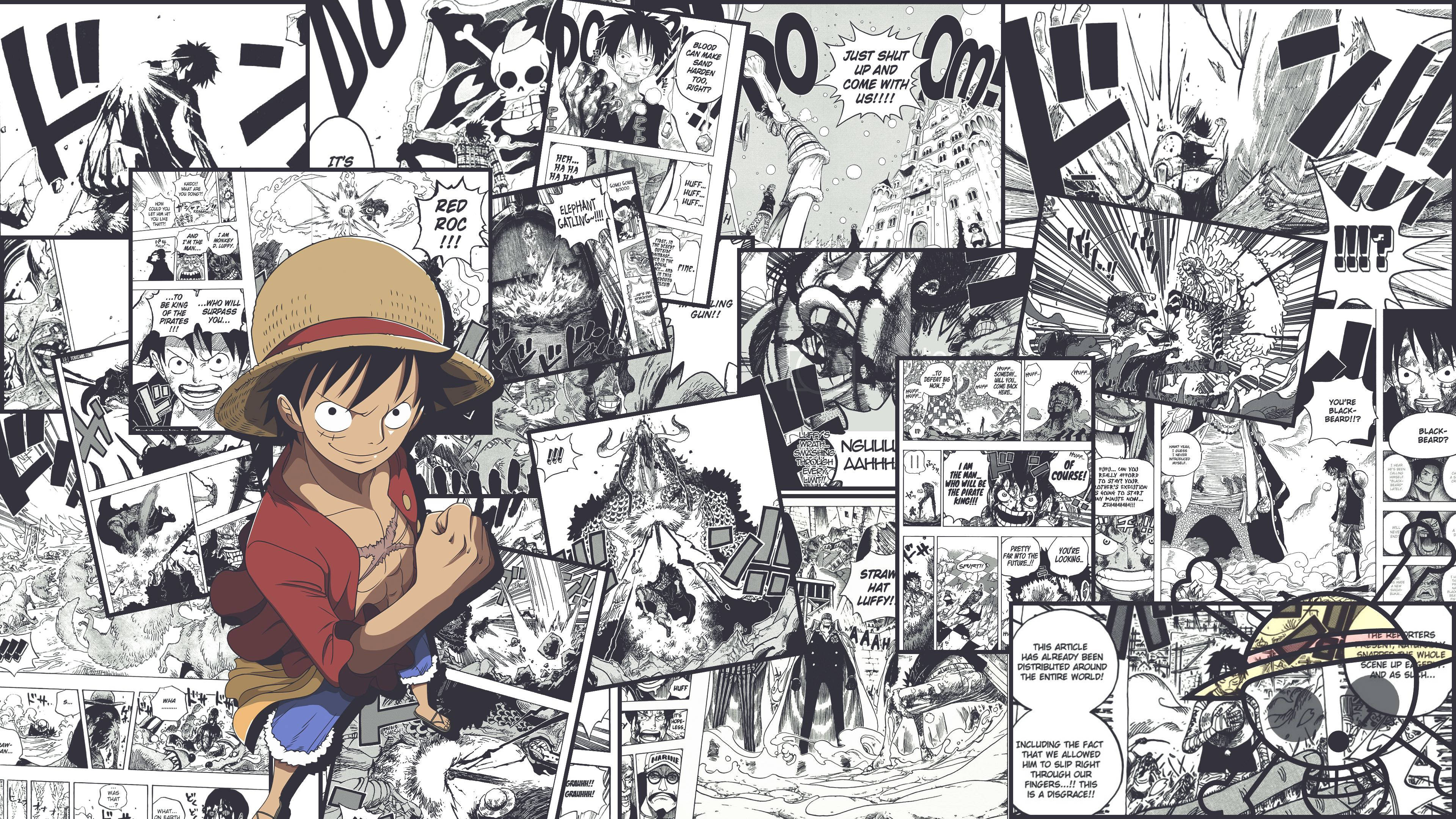 One Piece Työpöydän Manga-paneelit Taustakuvat
