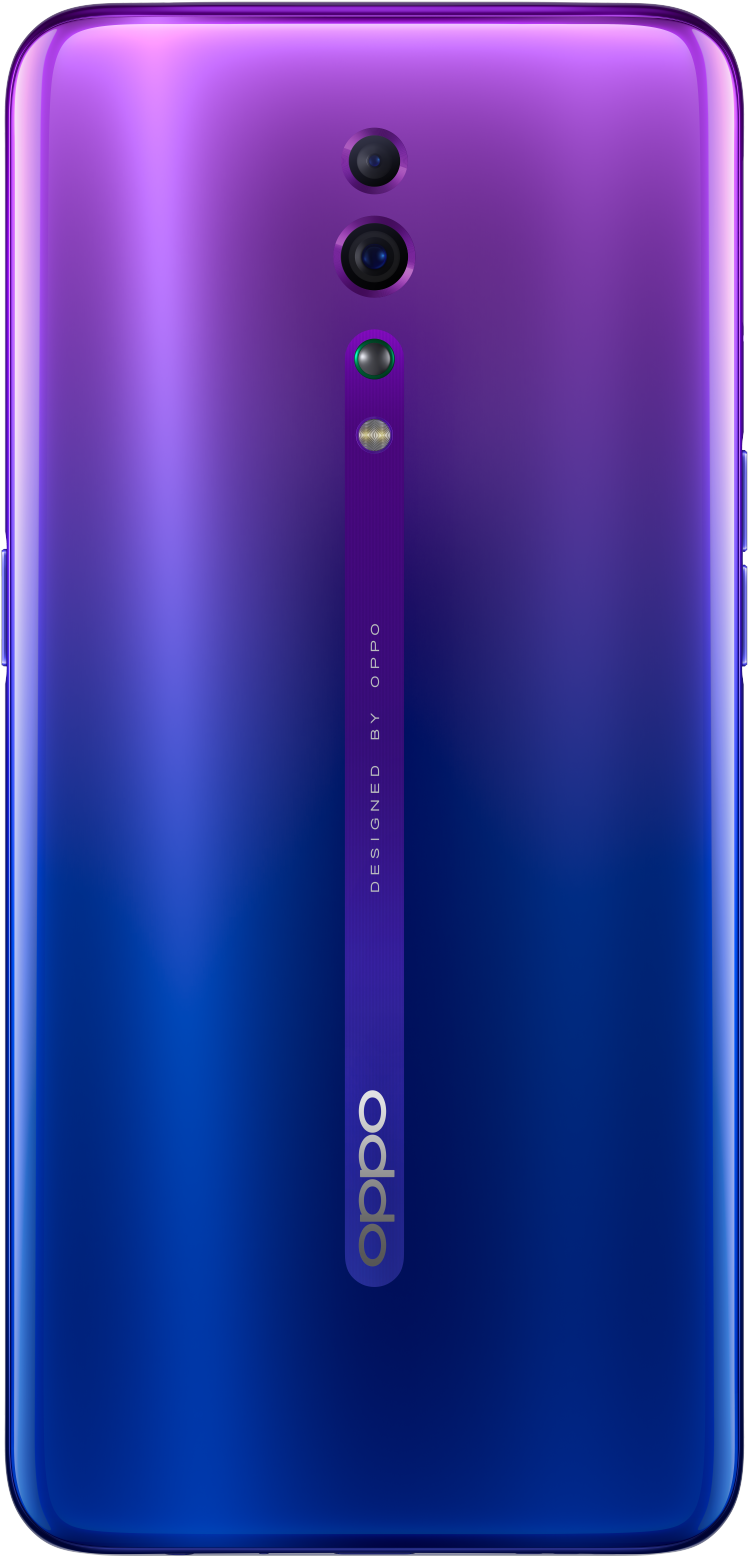 Oppo-älypuhelimen violetti liukuvärillä toteutettu takakameran muotoilu Taustakuvat