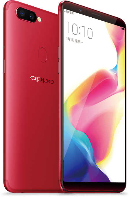Oppo Punainen Älypuhelimen Näyttö ja Takapuoli Taustakuvat