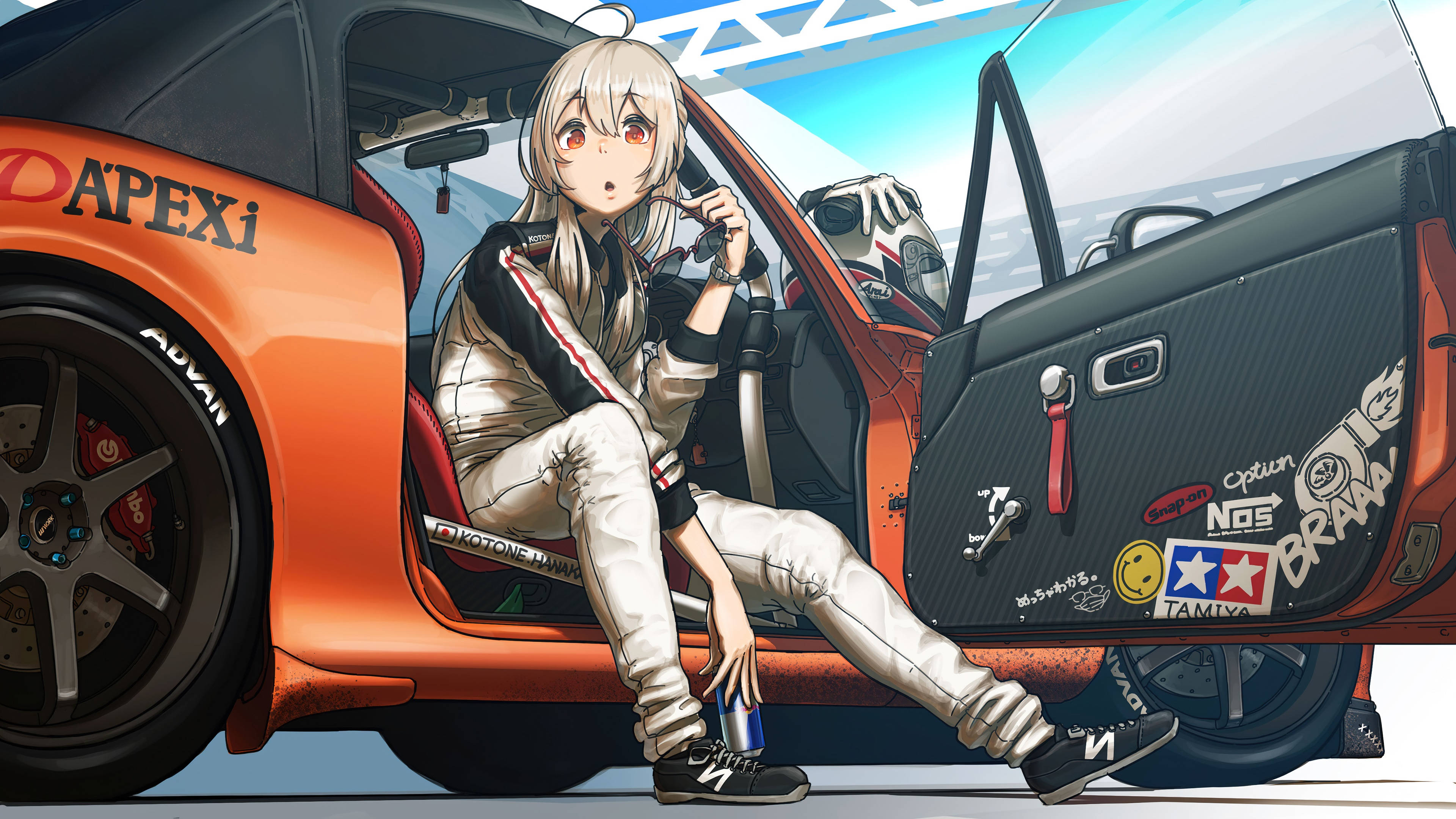Oranssi Toyota Supra -animeauto Taustakuvat