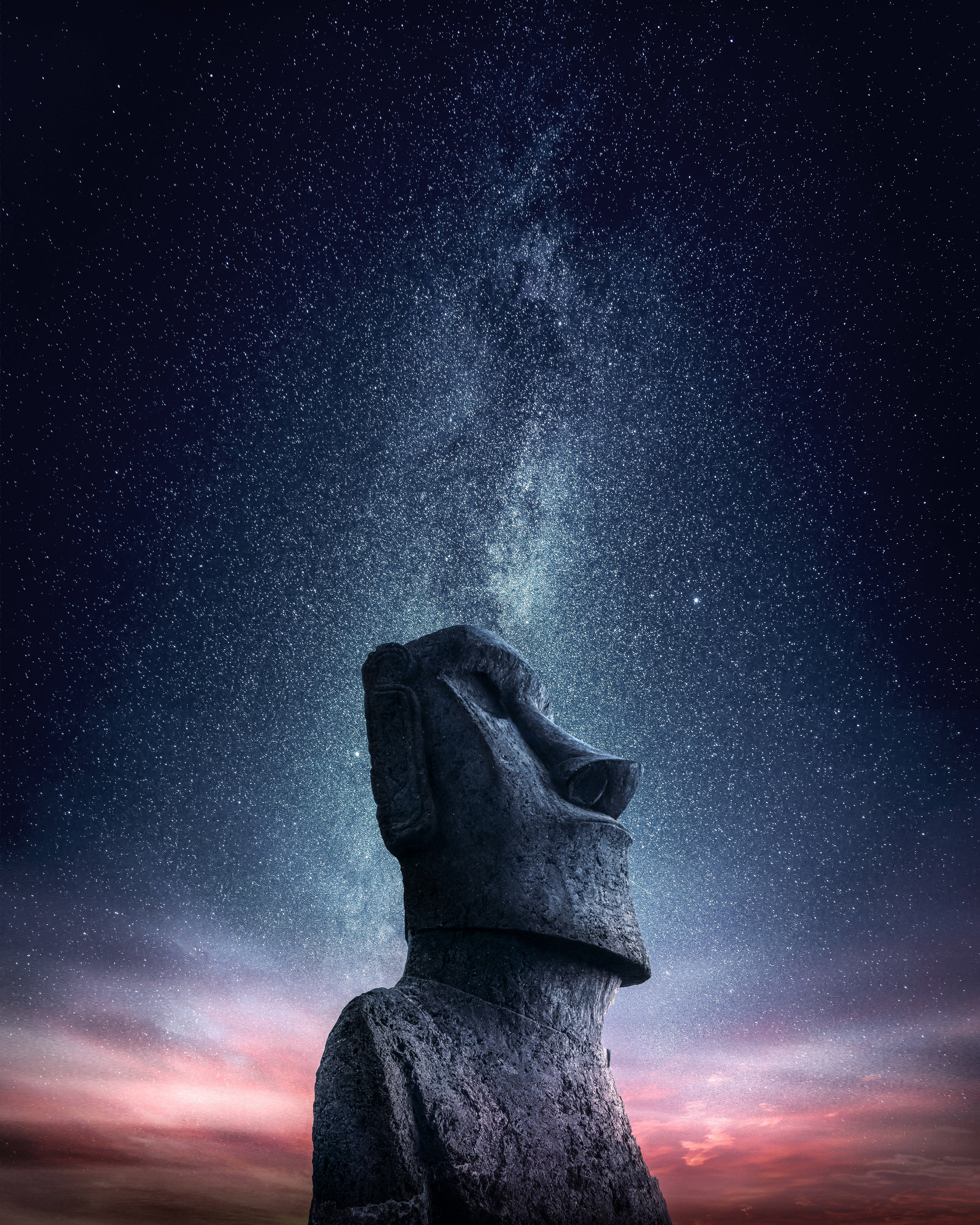 Pääsiäissaari ja Moai-patsas Taustakuvat