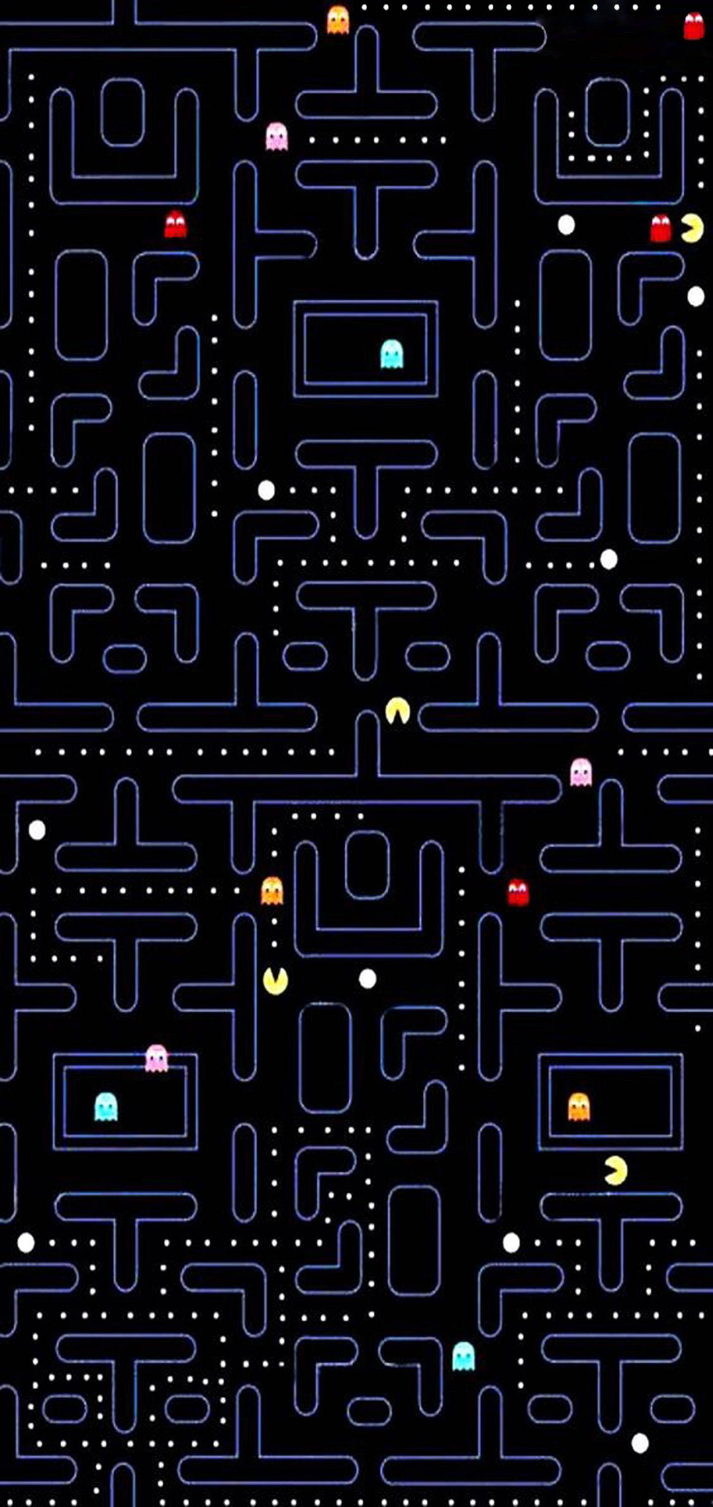 PAC-MAN-käyttöliittymä Samsung Galaxy S10 Plus -puhelimessa Taustakuvat