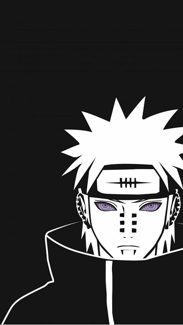 Pain Naruto Anime Mustavalkoinen iPhone Taustakuvat