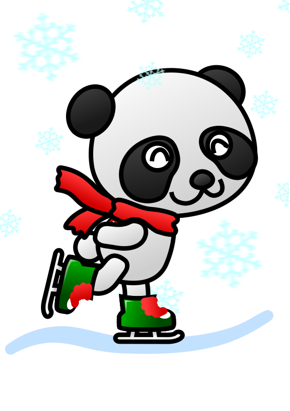 Panda luistelee talven ihmemaassa Taustakuvat