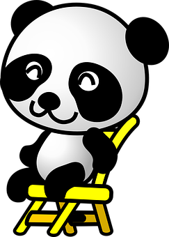Panda miettii keltaisella tuolilla Taustakuvat
