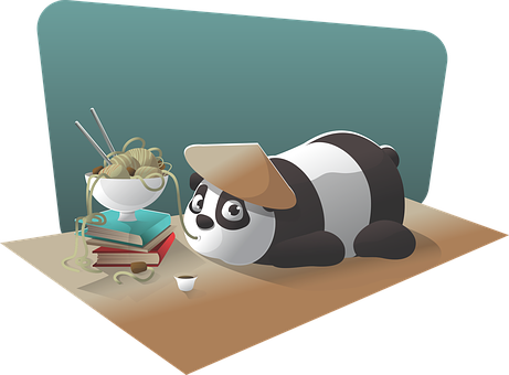 Panda opiskelemassa nuudelien kanssa Taustakuvat