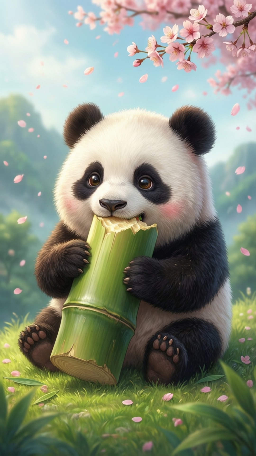 Panda syö bambua Taustakuvat
