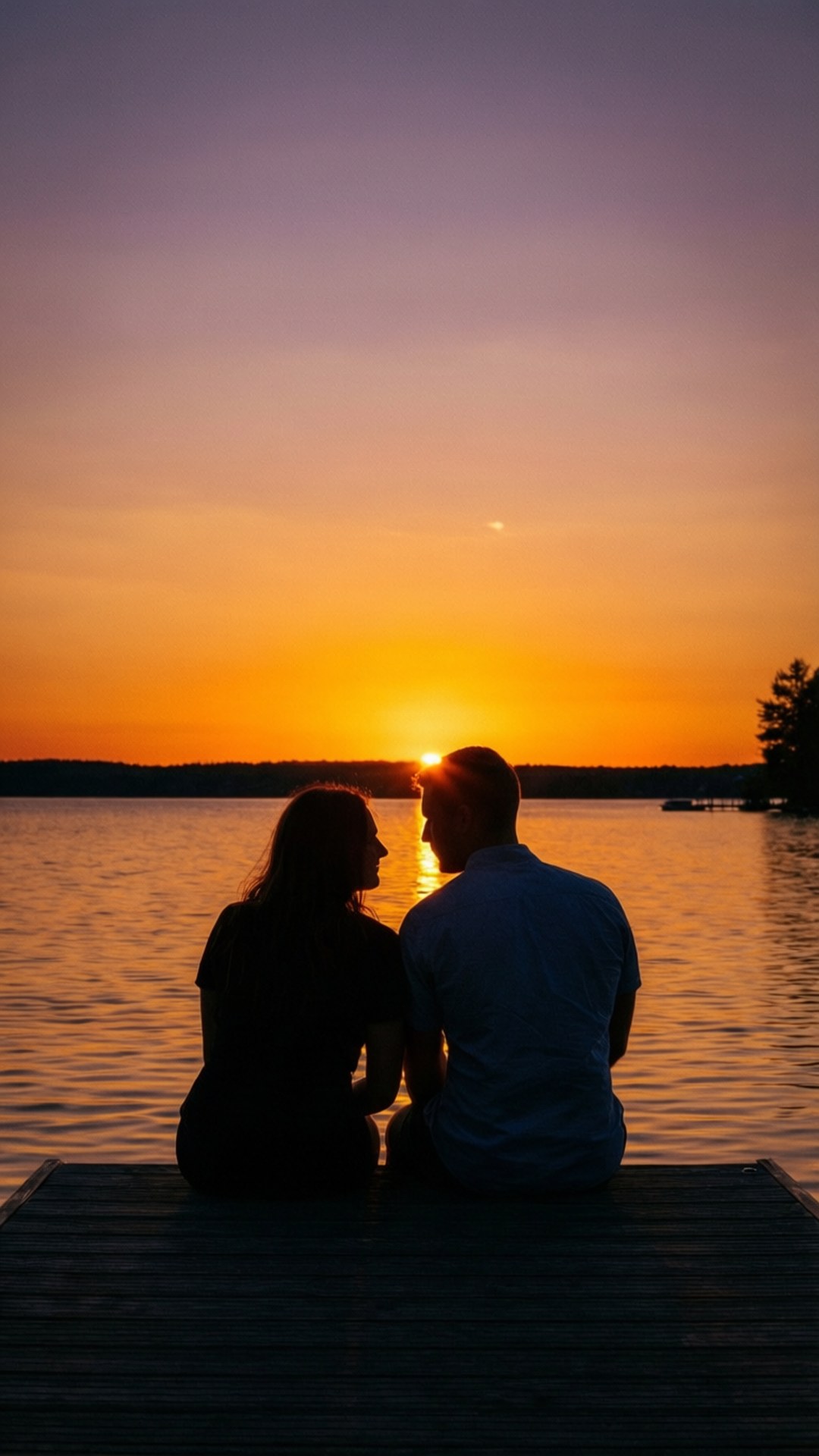 Pari laiturilla auringonlaskussa Taustakuvat