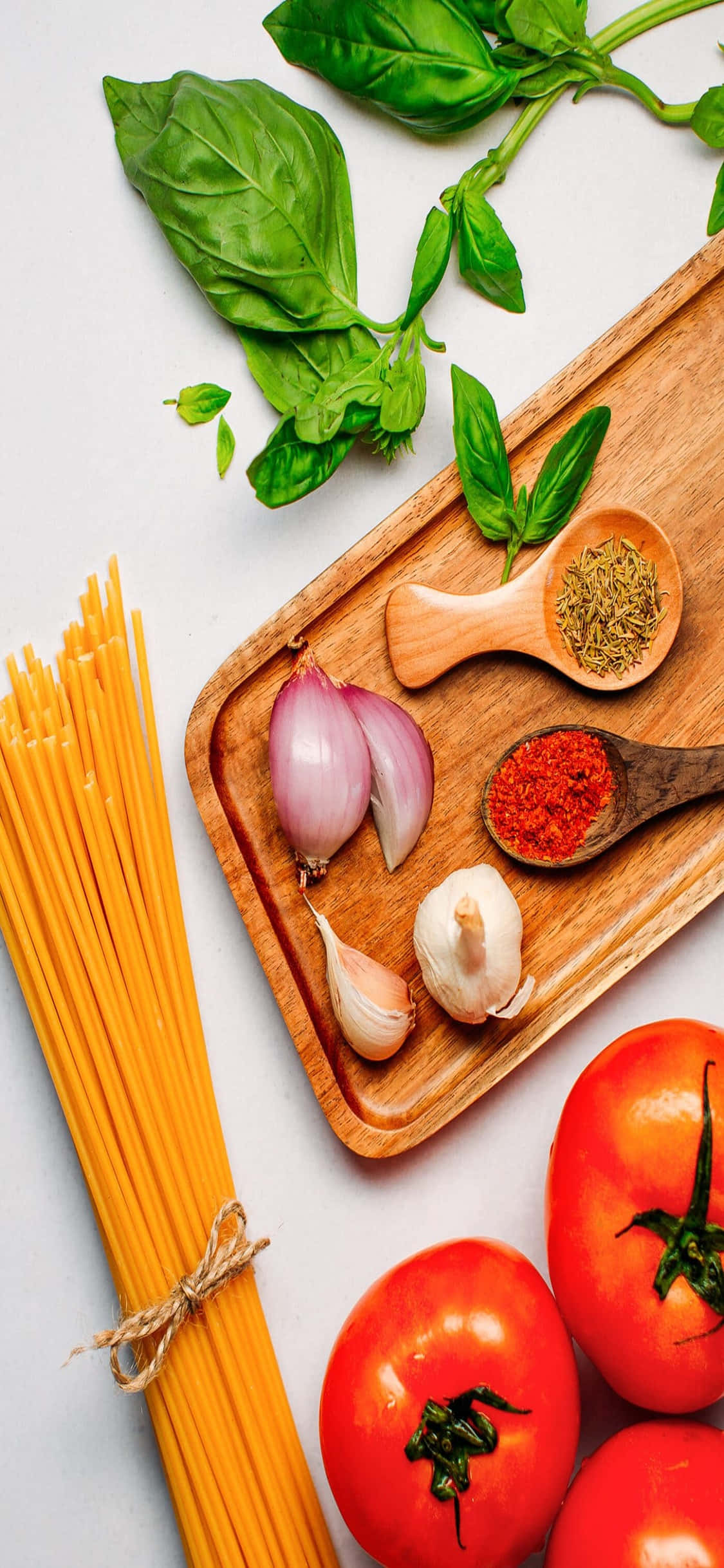 Pastaruoka-ainekset iPhone X Pasta Tausta Taustakuvat