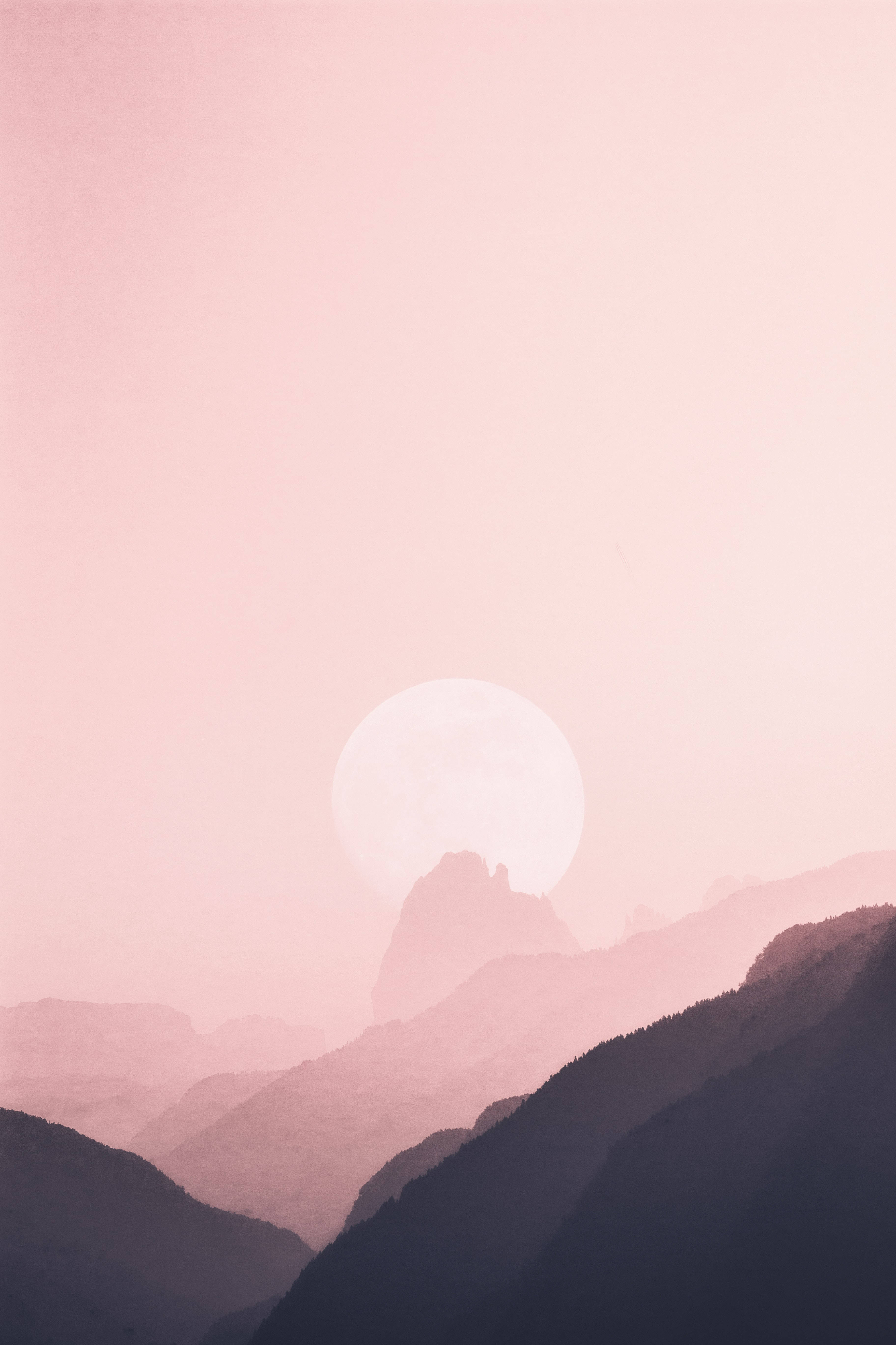 Pastelli iPhone Pink Moon Taustakuvat