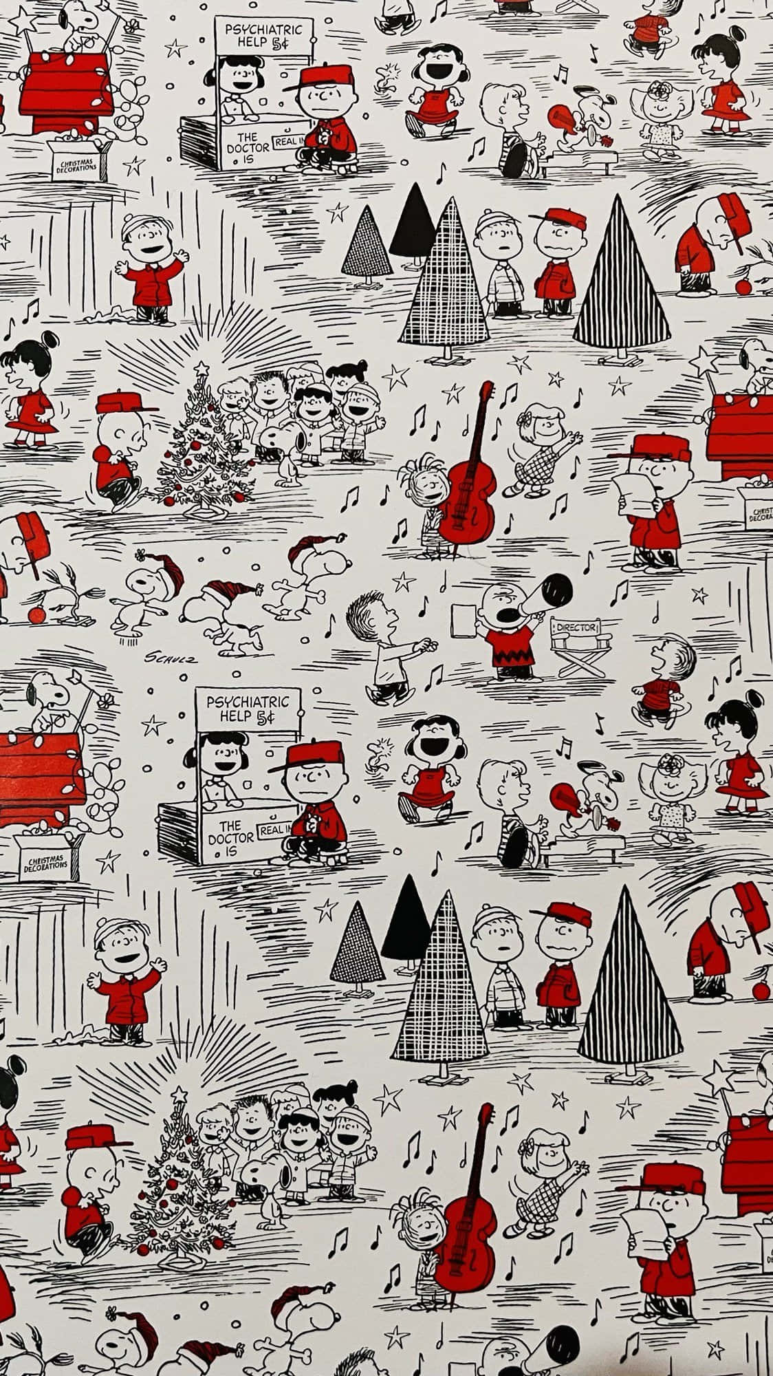Peanuts-joululomaluonnos Taustakuvat