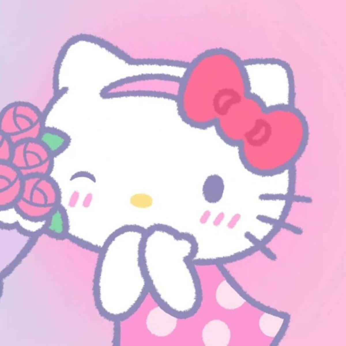 Pehmeän vaaleanpunainen Hello Kitty -profiilikuva Taustakuvat