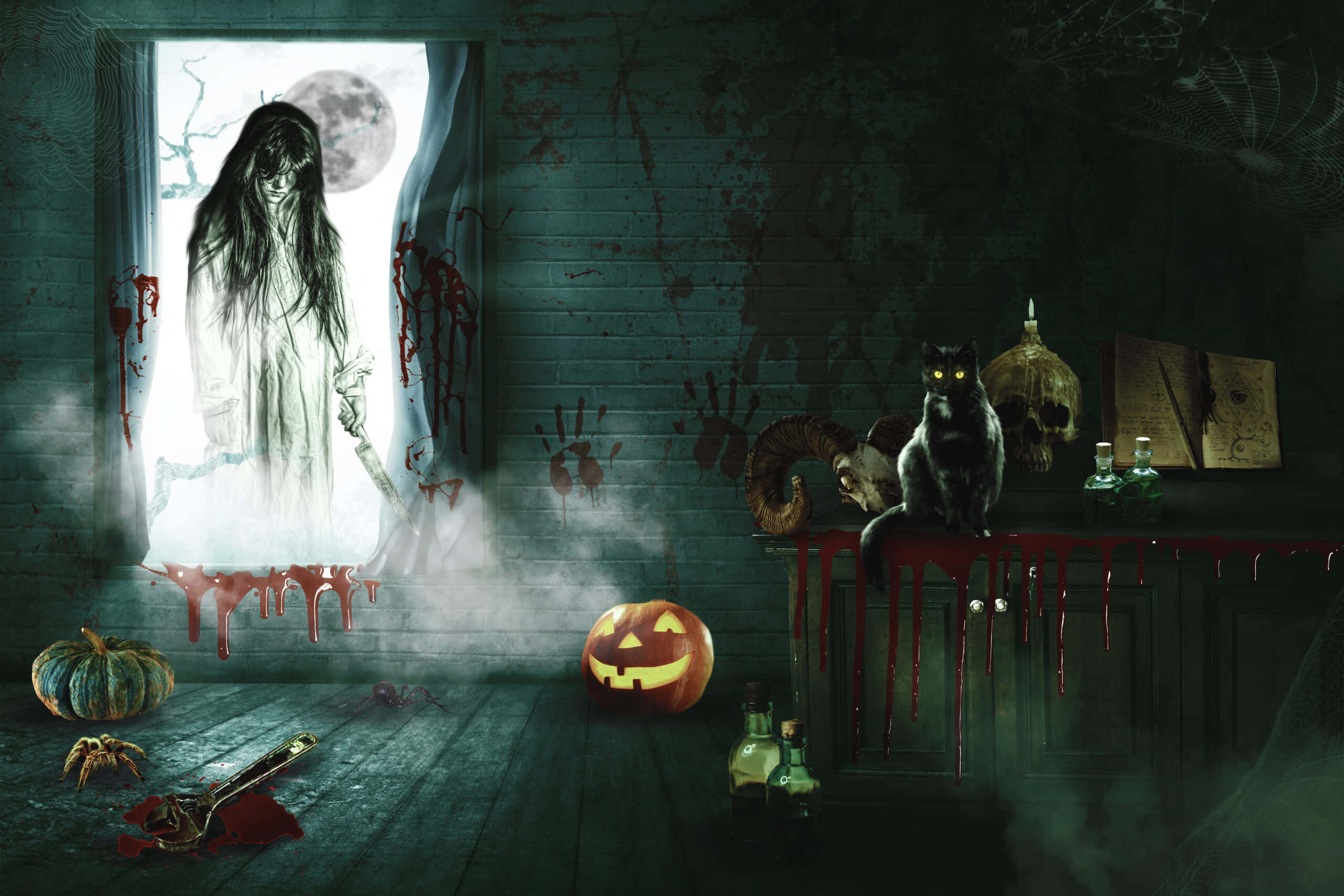 Pelottava Halloween-taustakuva Taustakuvat