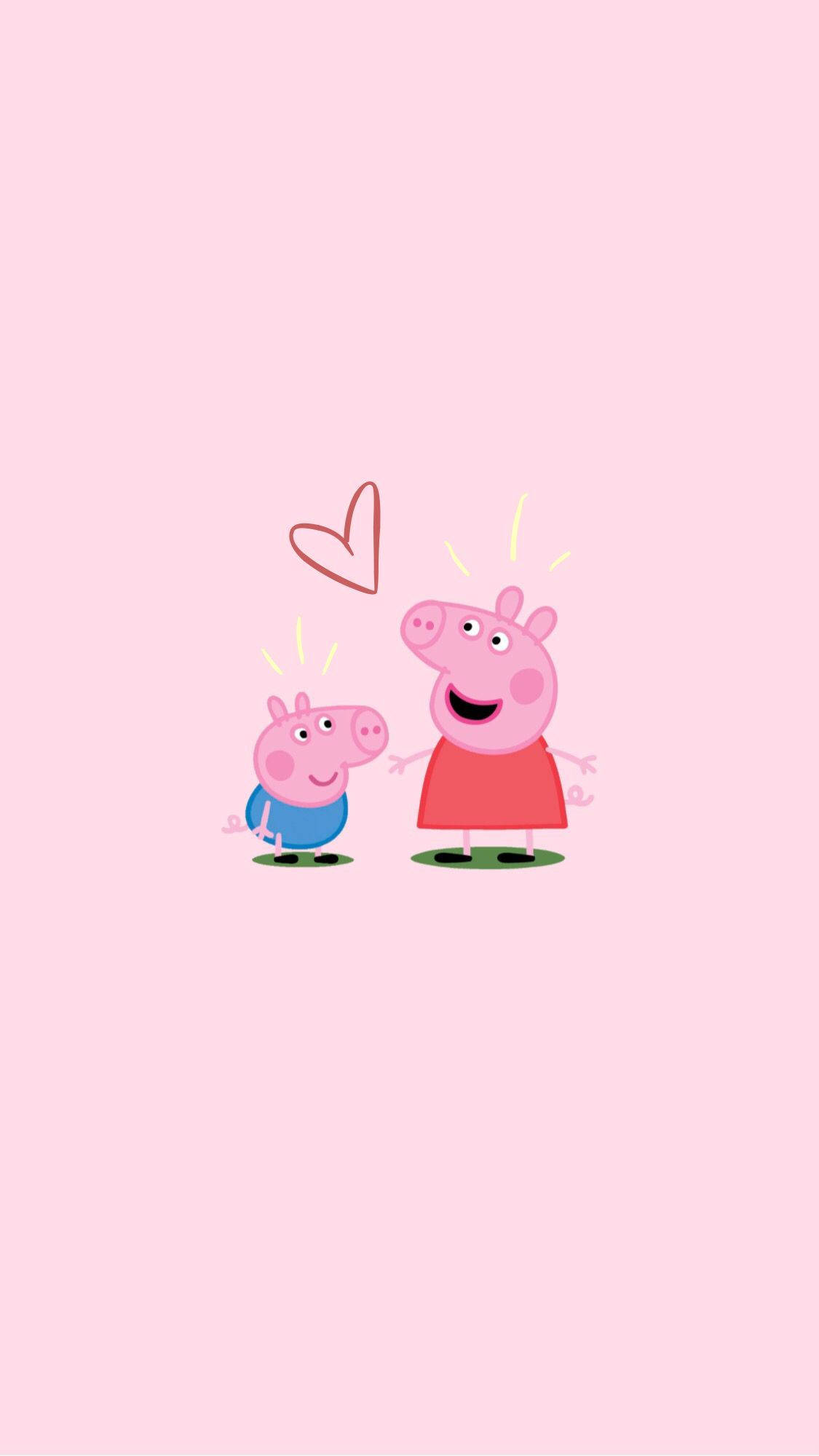 Peppa Pig iPhone George sydän Taustakuvat