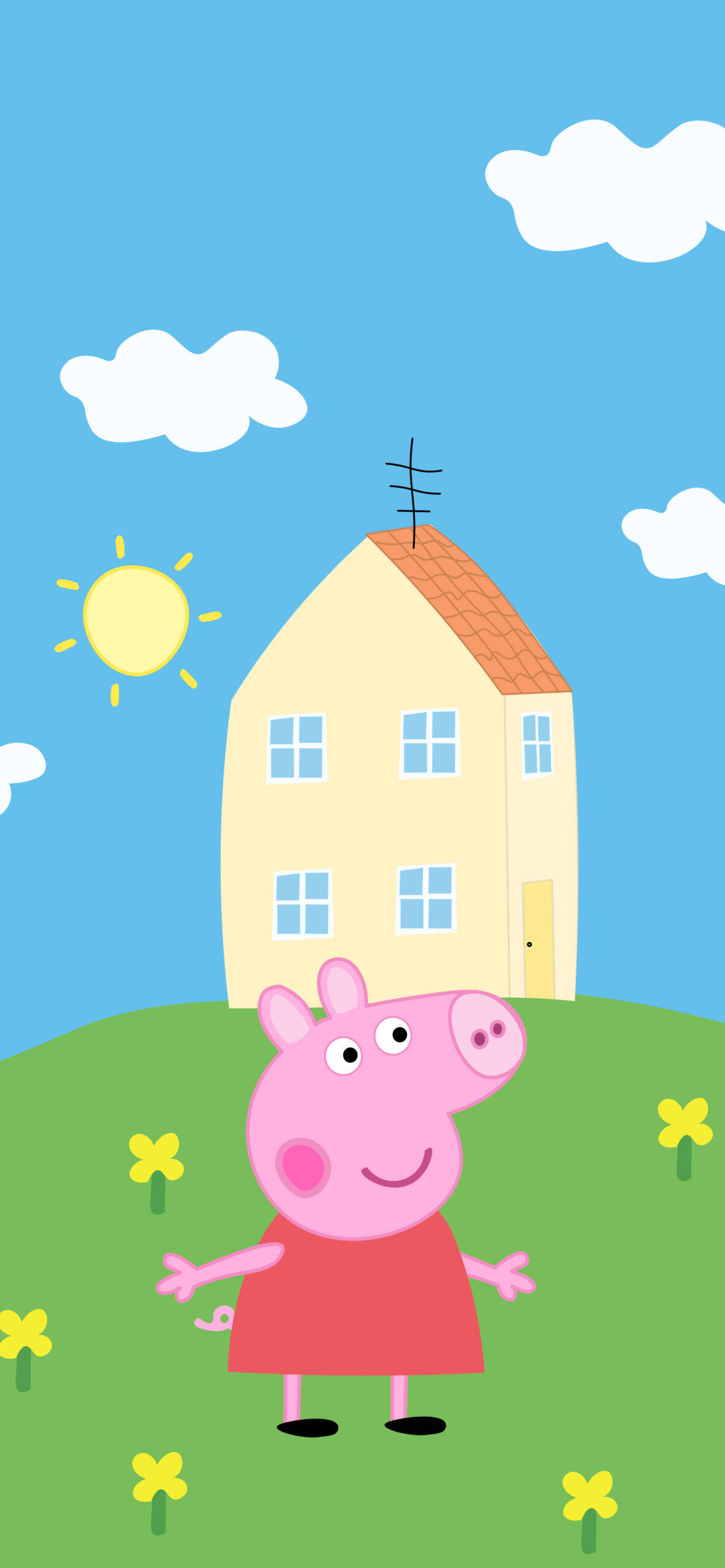 Peppa Pig iPhonelle kukkaniitty Taustakuvat