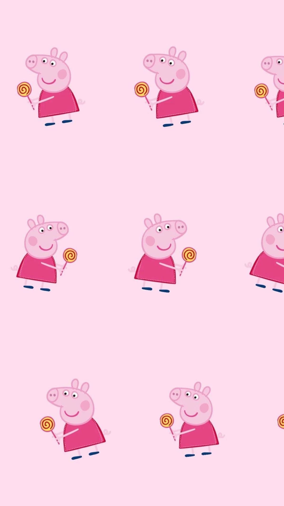 Peppa Pig nauttii spiraalitikkarista iPhonen taustakuvassa. Taustakuvat