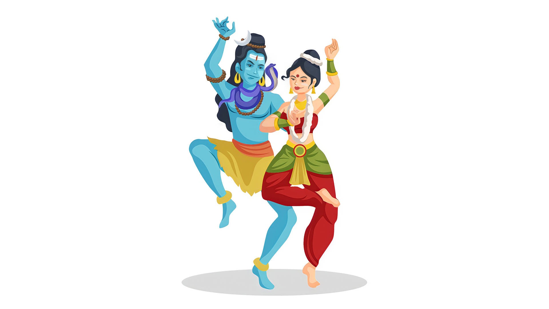 Perinteinen hindulainen tanssi Shiv ja Parvati HD Taustakuvat
