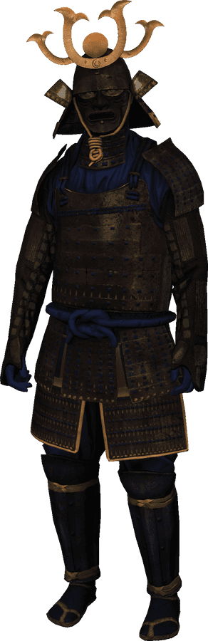 Perinteinen samurai-haarniska kabuto-kypärällä Taustakuvat