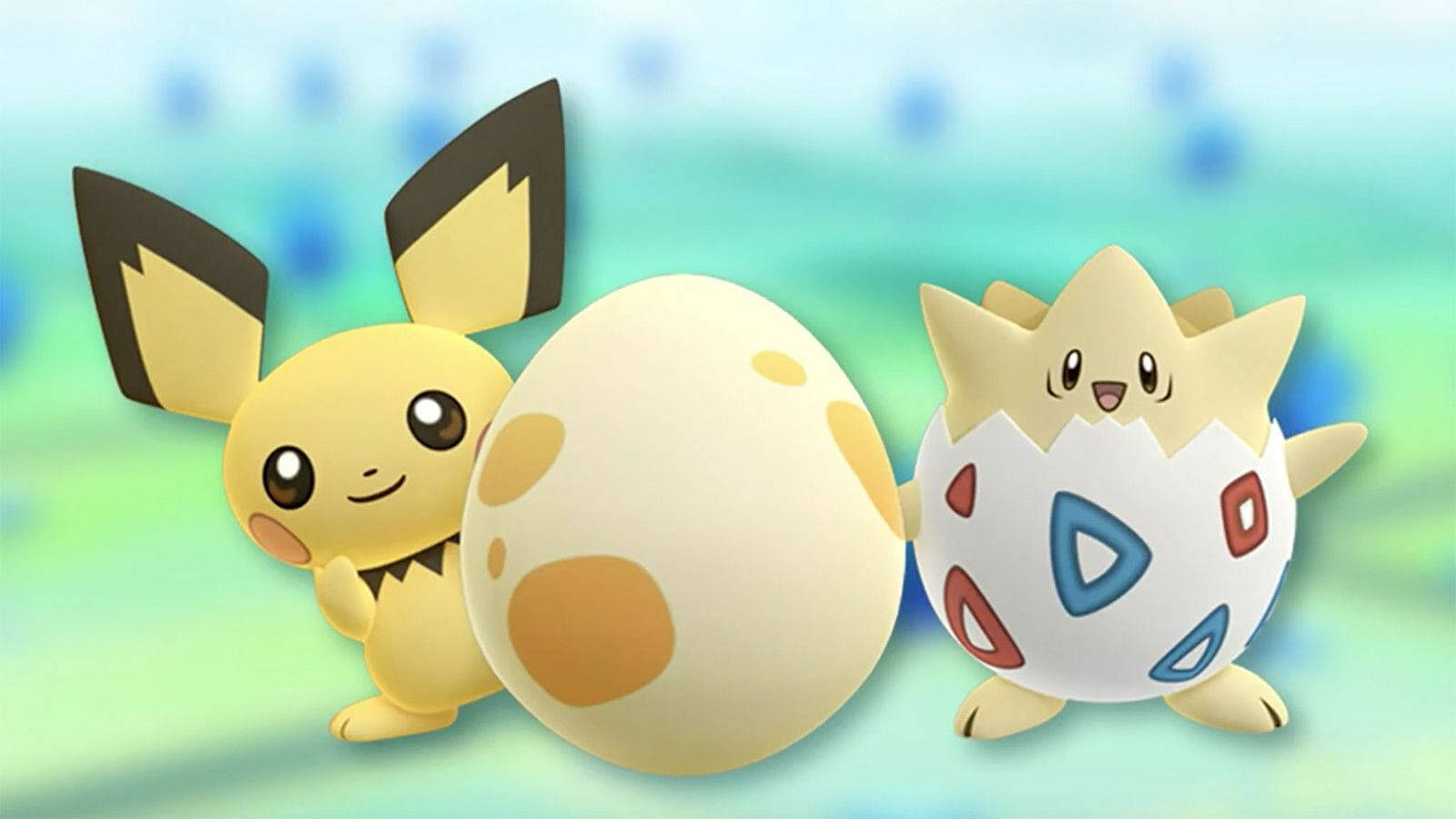 Pichu ja Togepin muna siisti Pokemon Taustakuvat