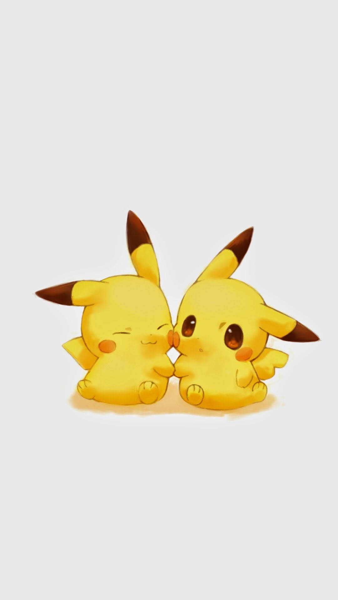 Taustakuva Pikachu-taideteoksesta chibi-muodoissa.