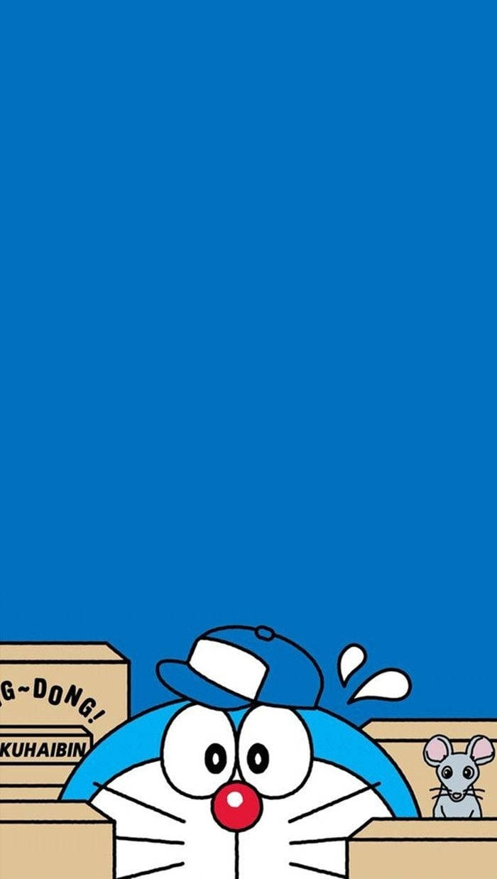 Piilotteleva Doraemon iPhone-grafiikkataide Taustakuvat