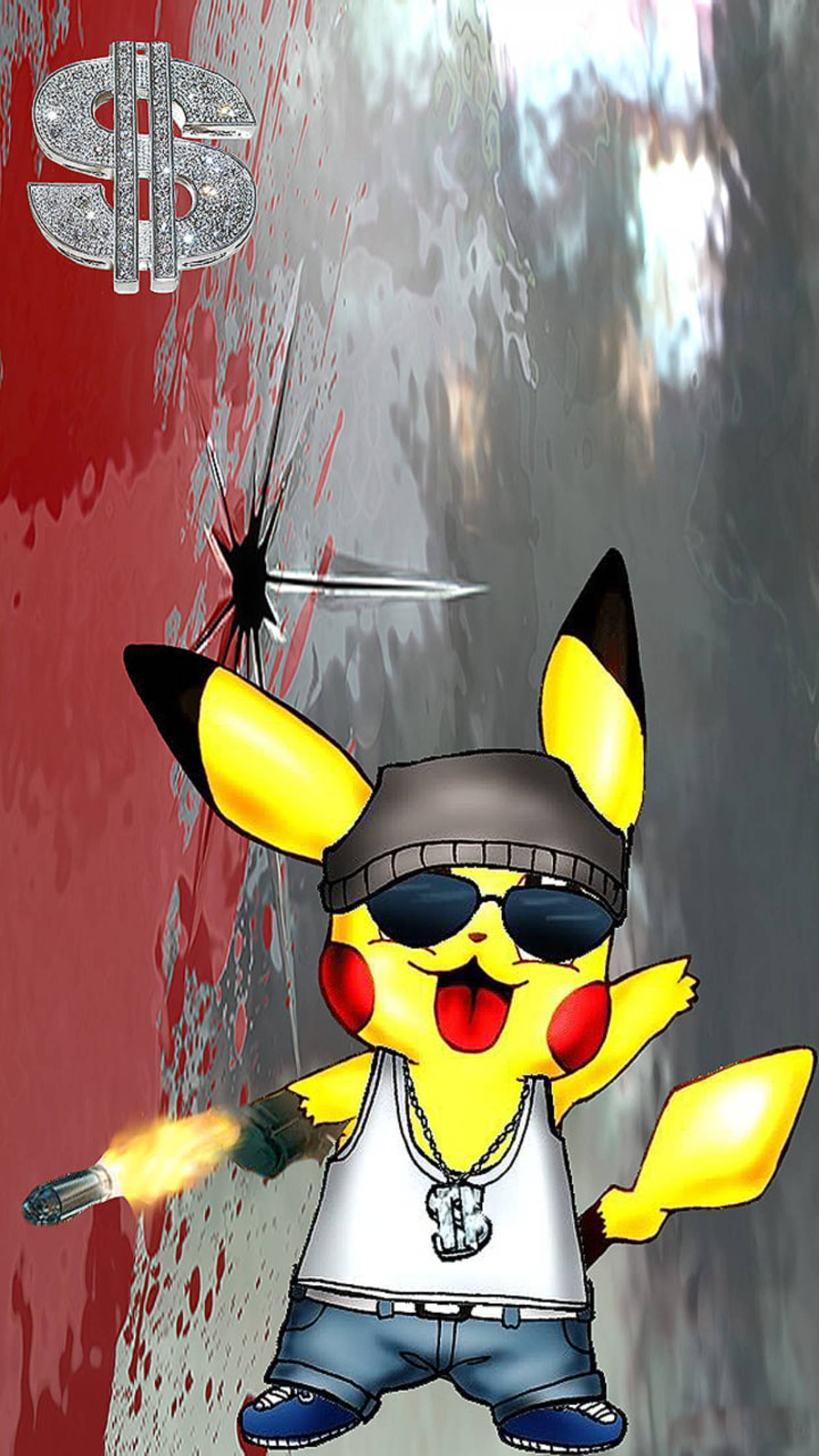 Pikachu omaksuu gangsterityylin sarjakuvataiteessa Taustakuvat