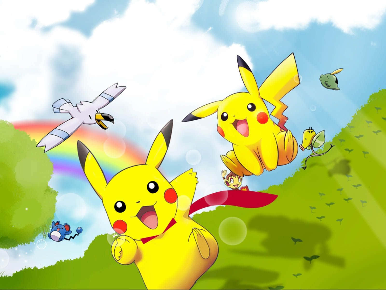 Pikachun kädellä piteleminen vaaleanpunaisella taivaalla Taustakuvat