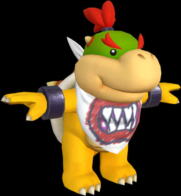 Pikku Bowser -hahmon renderöinti Taustakuvat