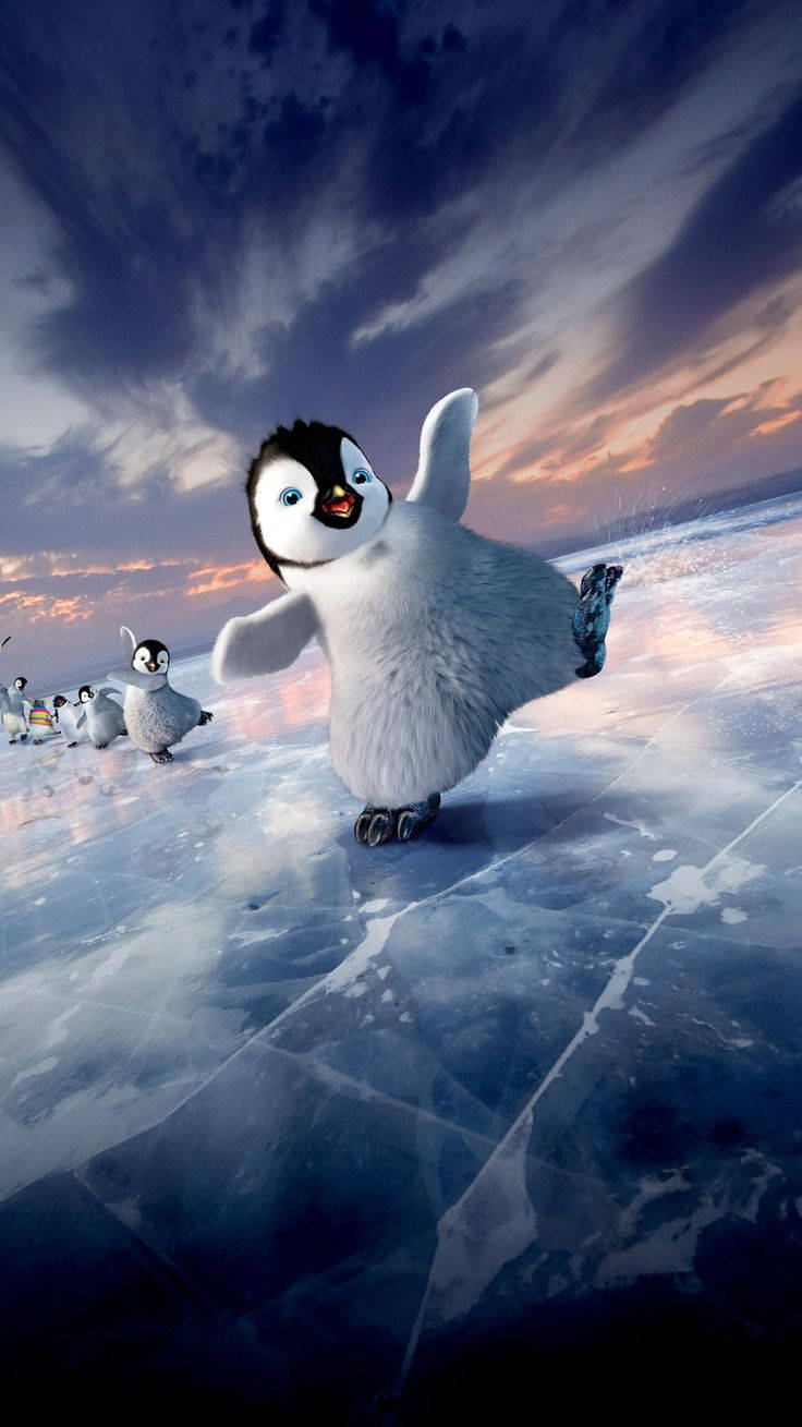 pingviinit luistelevat jäällä Taustakuvat