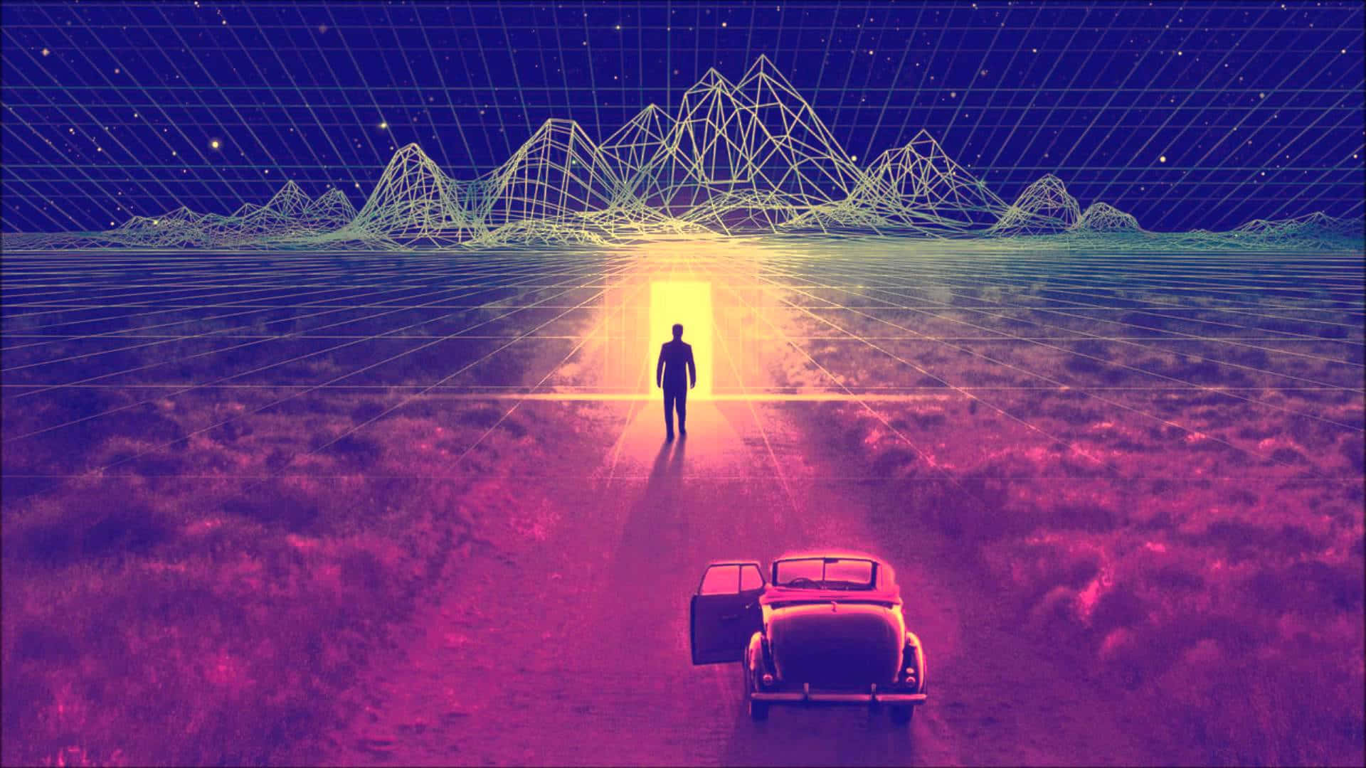 Pinkish 80-lukua henkivä The Thirteenth Floor -digitaalitaide Taustakuvat