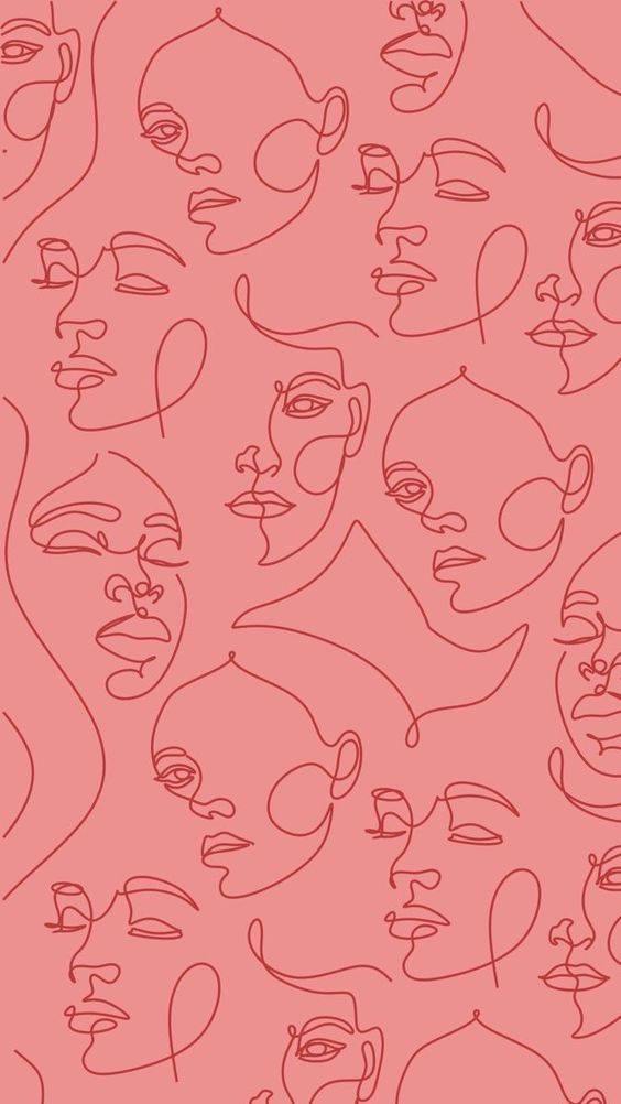 Pinkki vintage-estetiikan ääriviivapiirros Taustakuvat