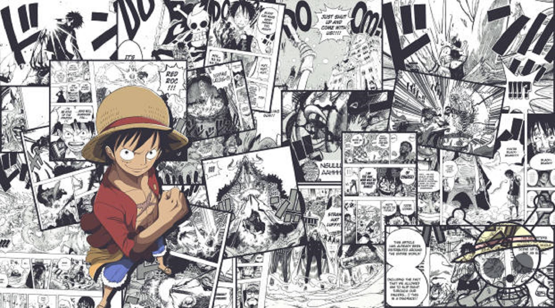 Piraattikapteeni Luffy Manga-paneeli Taustakuvat