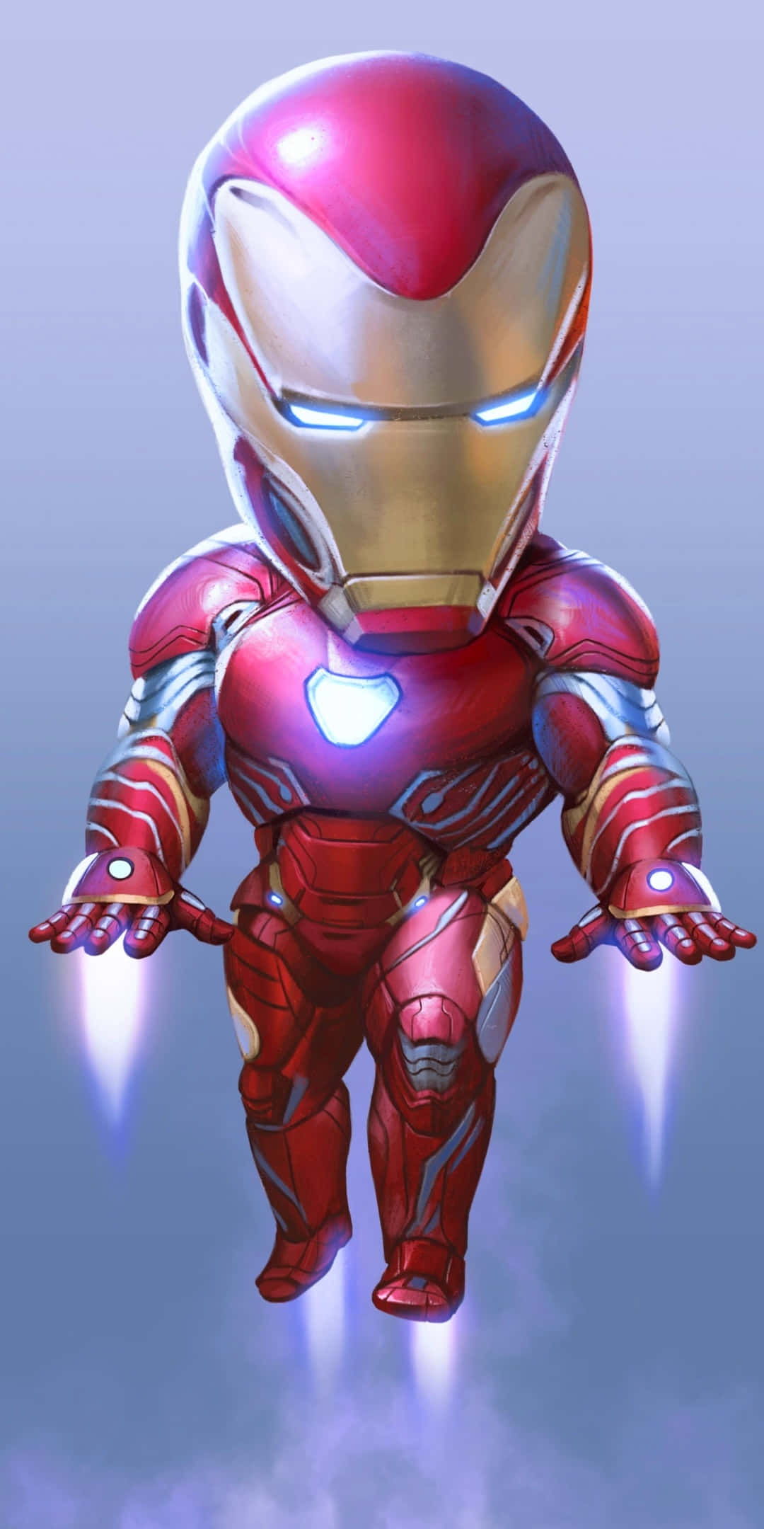 Pixel 3 Iron Man Lentävä Chibi -taustakuva Taustakuvat