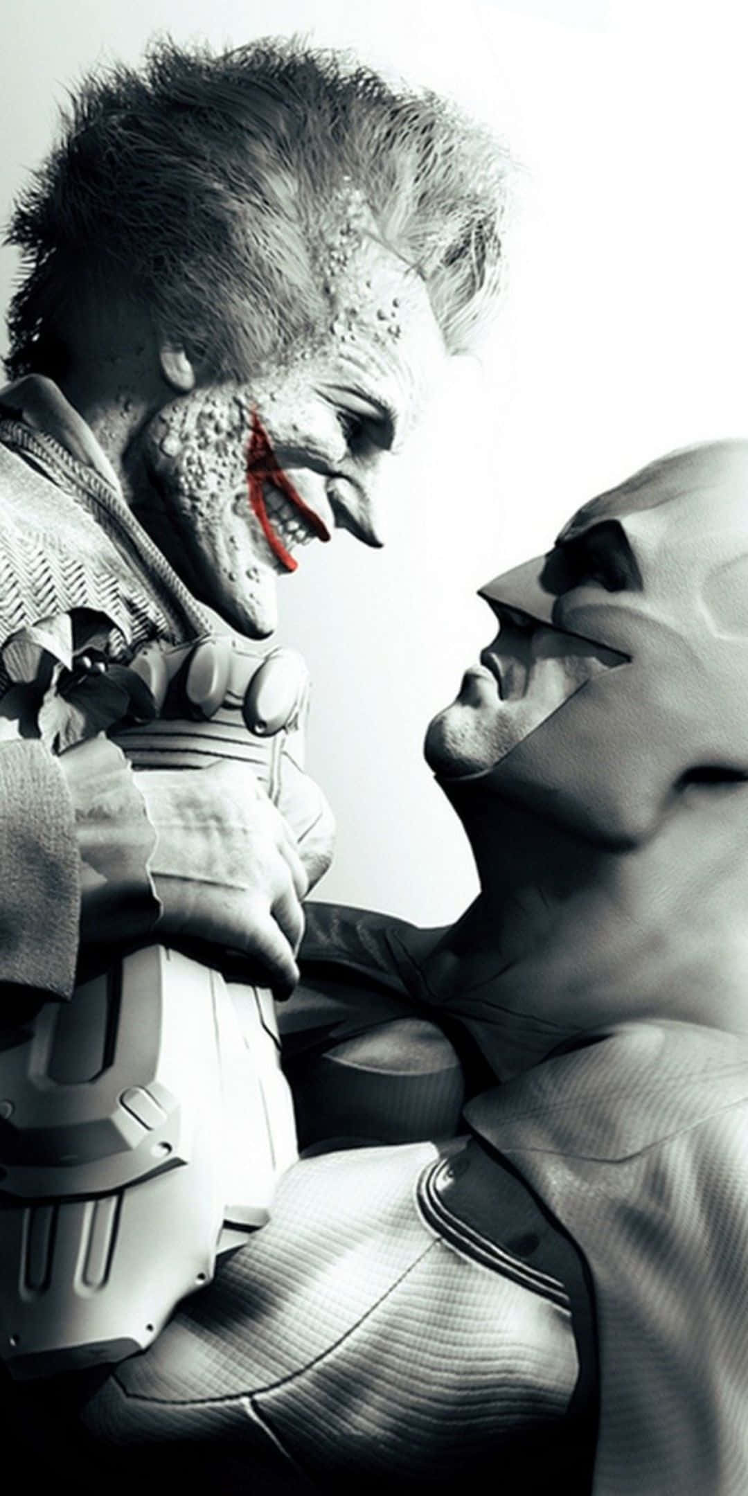 Pixel 3 Jokeri ja Batman Arkham City -pelitausta mustavalkoinen Taustakuvat