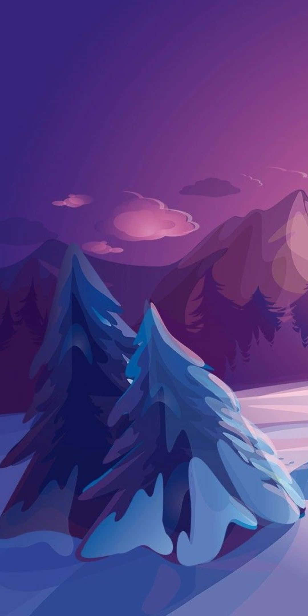 Pixel 3 Talvitausta Lumi Peittää Puut Piirros Taustakuvat