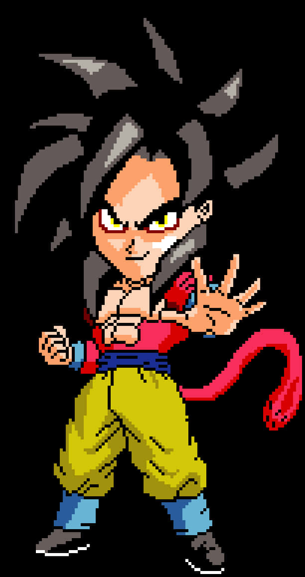 Pixelitaide Goku-asento Taustakuvat