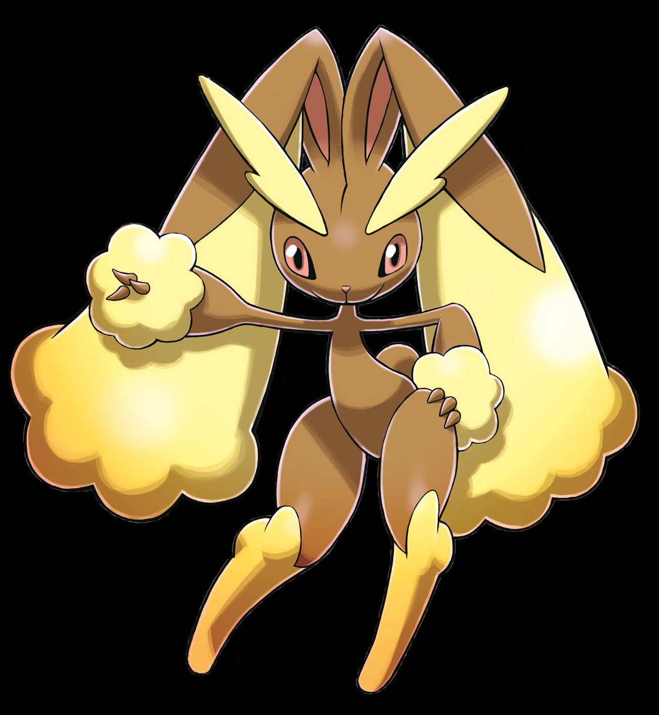 Pokémon-hahmo keltaisilla hiuksilla ja keltaisella hännällä Taustakuvat