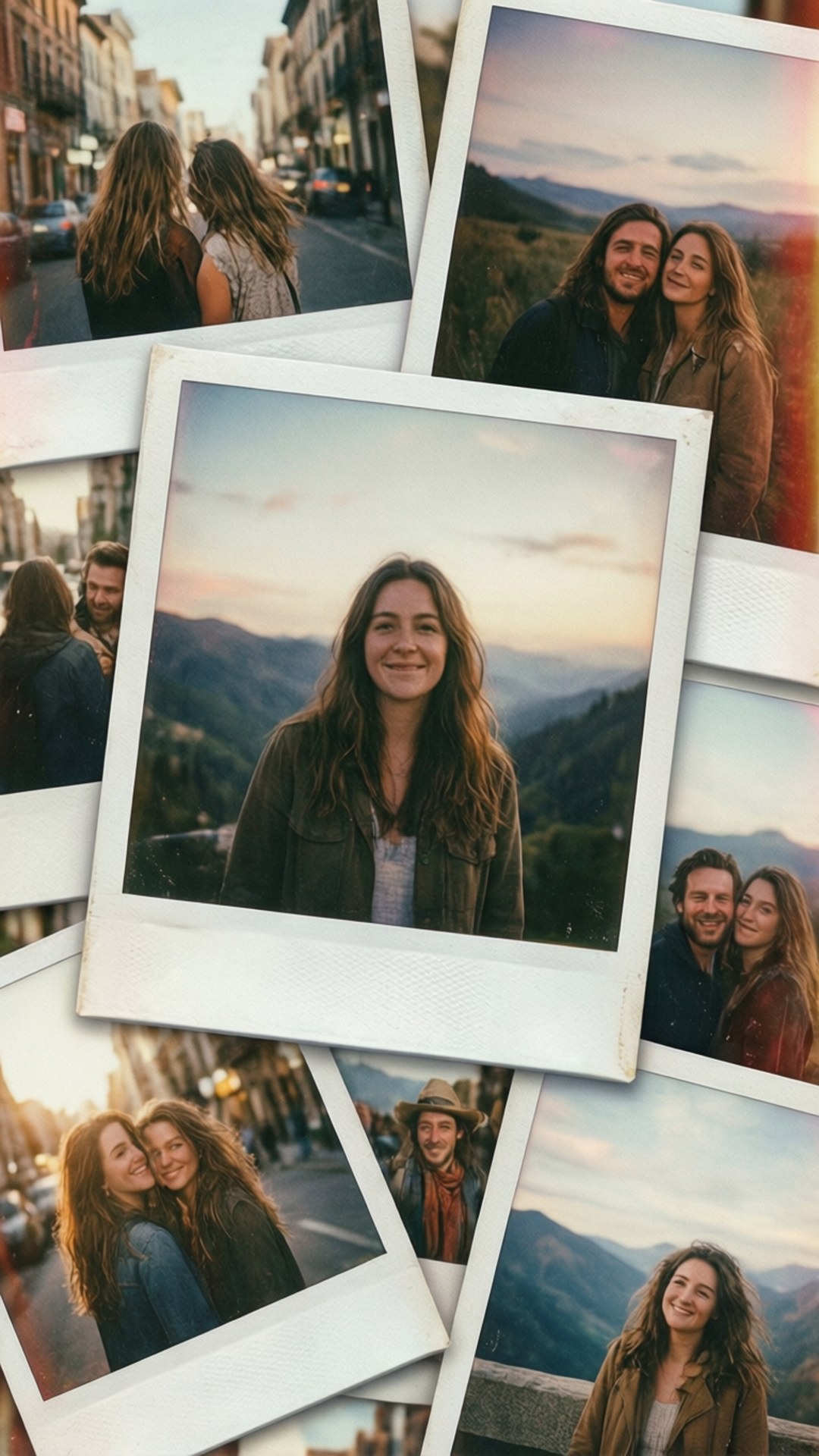 Polaroid-matkakollaasi Taustakuvat