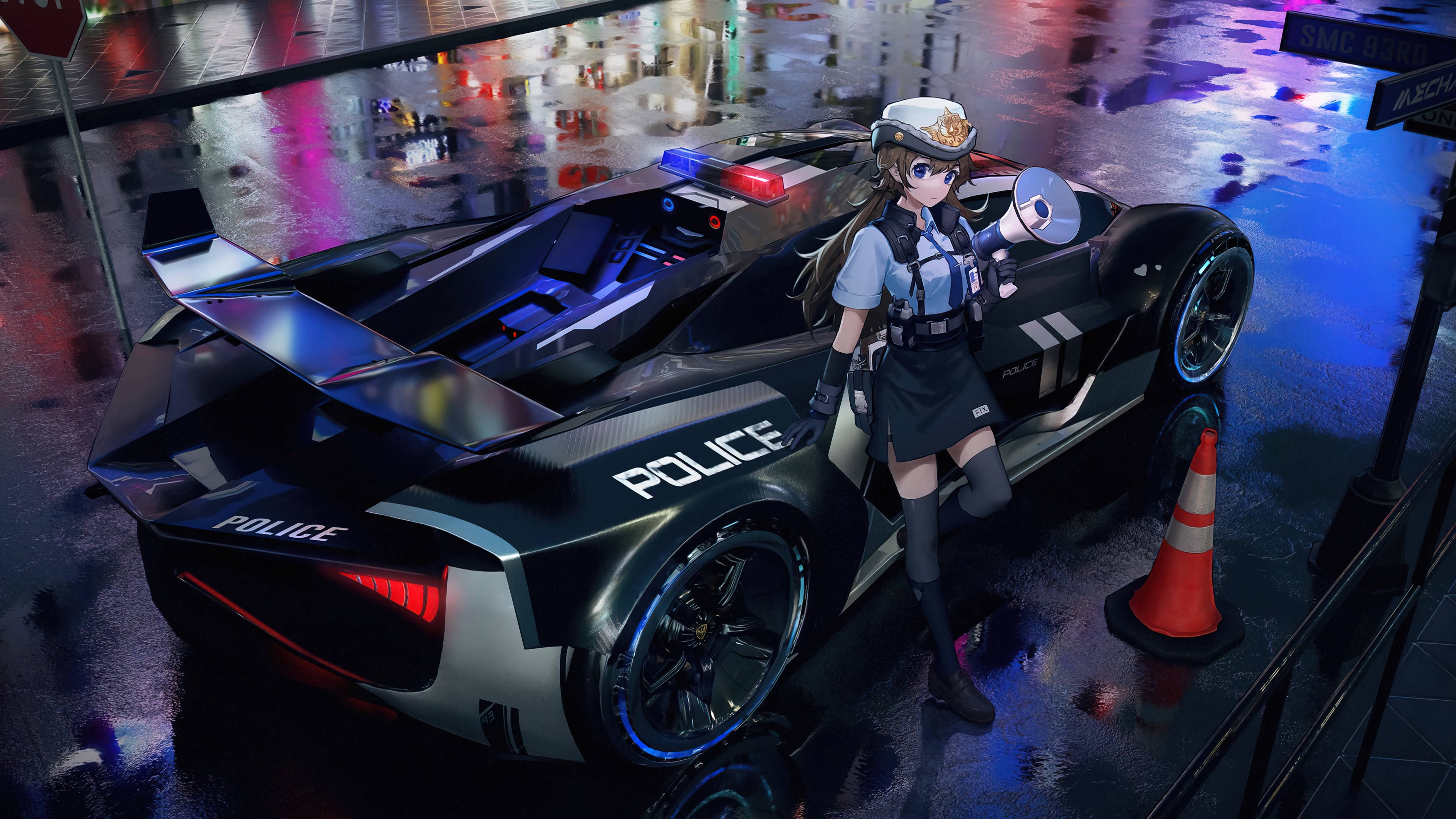Poliisi anime auto Taustakuvat