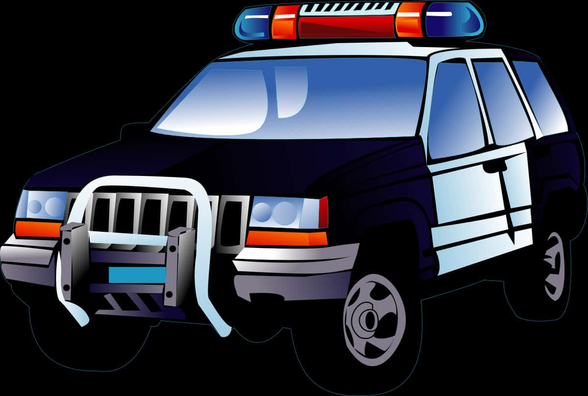 Poliisi-SUV-sarjakuvaillustraatio Taustakuvat