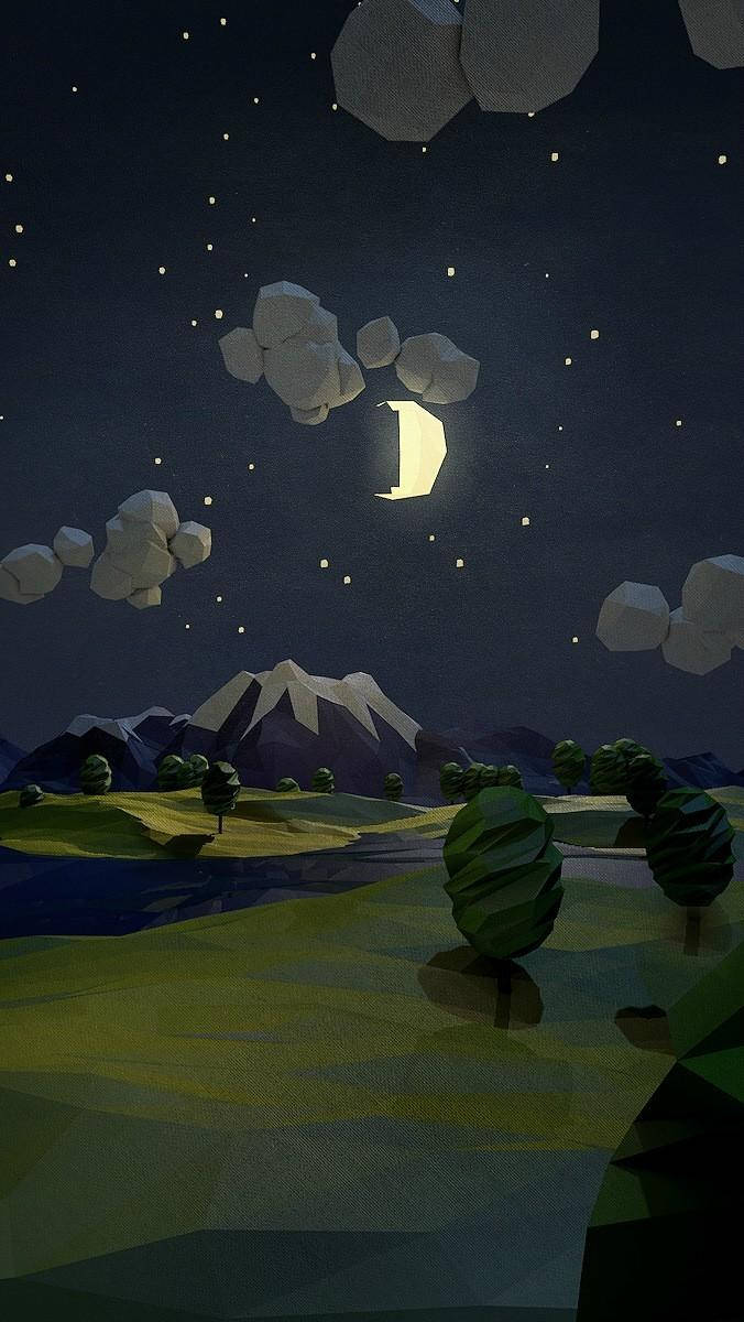 Polygon Forest Painting iPhone SE Taustakuvat