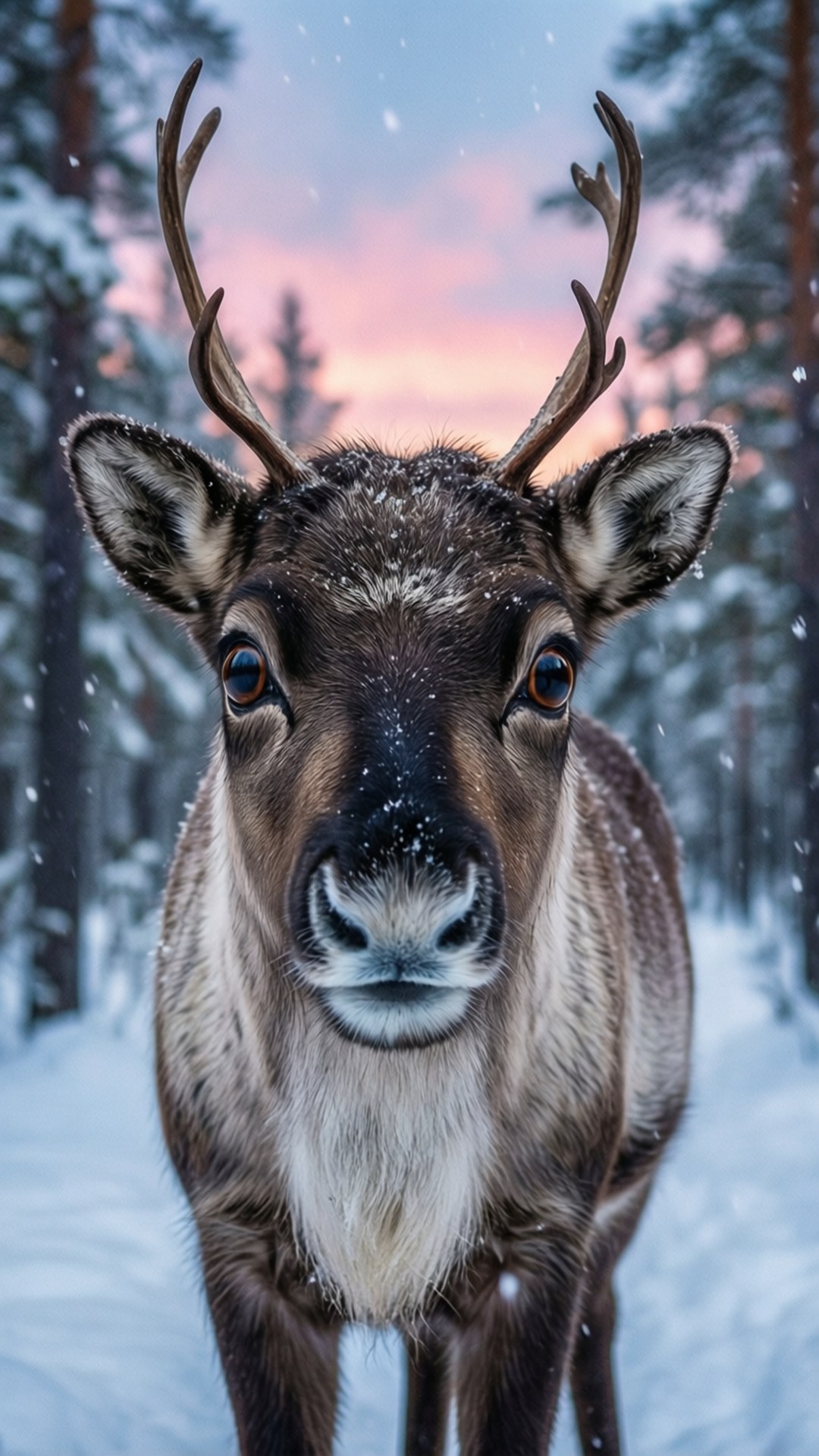 Poro lumisessa metsässä Taustakuvat