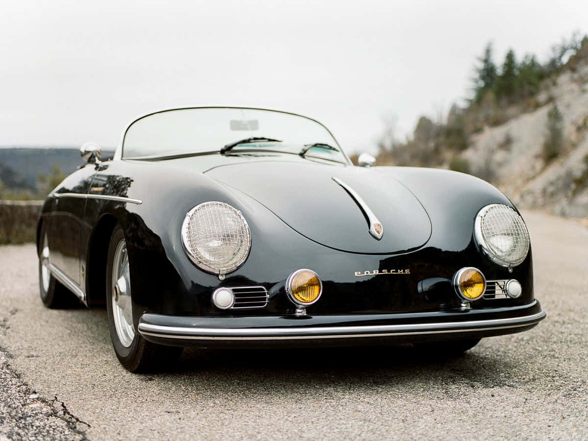 porsche 356 speedster - klassinen musta urheiluauto Taustakuvat