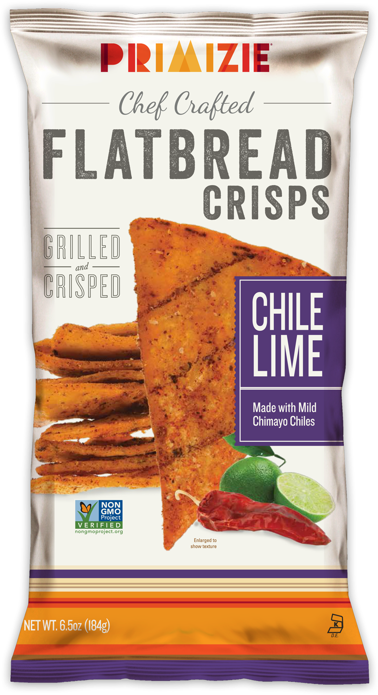 Primizie Chile Lime Flatbread Crisps Snack-pakkaus Taustakuvat