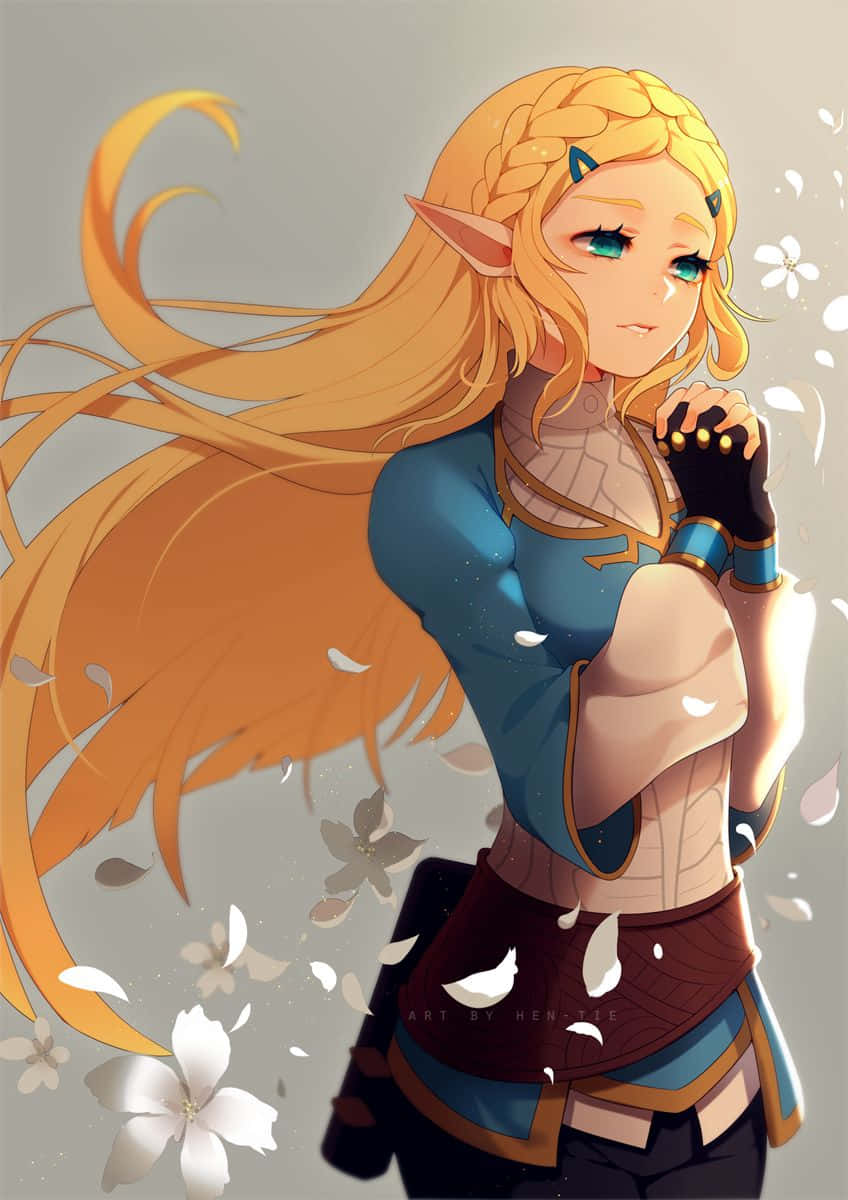 Prinsessa Zelda Botw-fanitaide piirros kukkia Taustakuvat