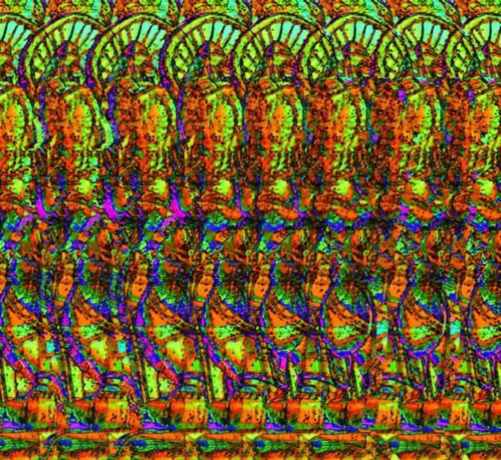 Psykedeelinen maalaus Magic Eye 3D stereokuva Taustakuvat